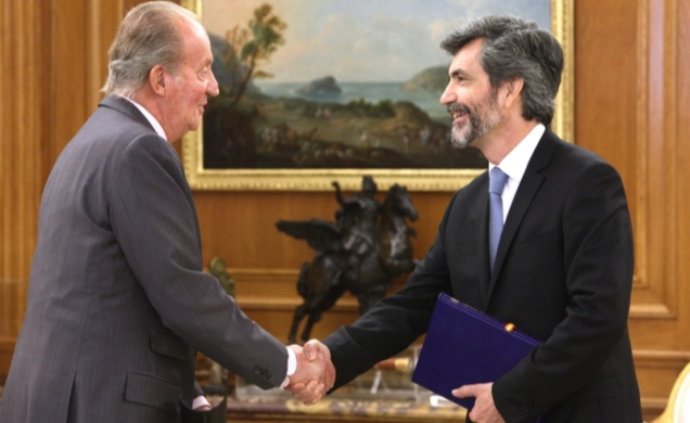 Su Majestad el Rey recibe el saludo del presidente del Tribunal Supremo y del Consejo General del Poder Judicial, Carlos Lesmes Serrano